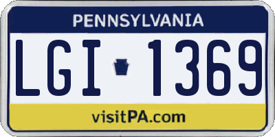 PA license plate LGI1369