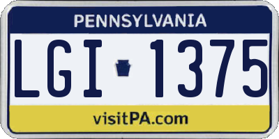 PA license plate LGI1375