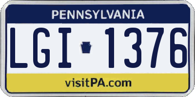 PA license plate LGI1376