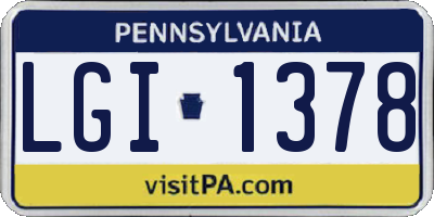 PA license plate LGI1378