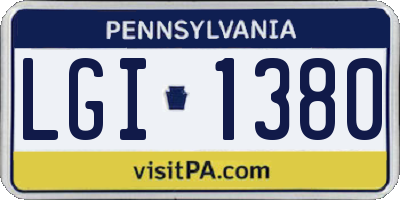 PA license plate LGI1380