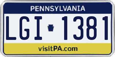 PA license plate LGI1381