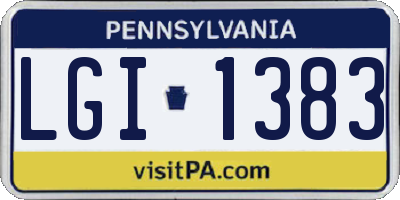 PA license plate LGI1383