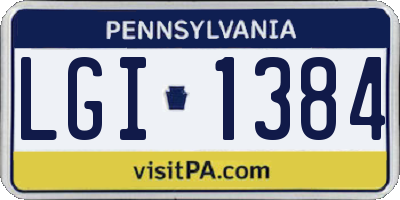 PA license plate LGI1384