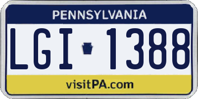 PA license plate LGI1388