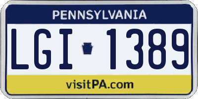 PA license plate LGI1389
