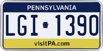 PA license plate LGI1390