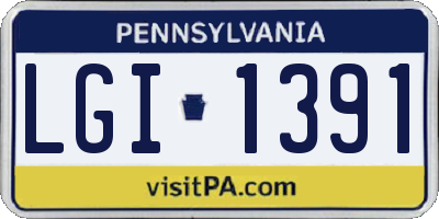 PA license plate LGI1391