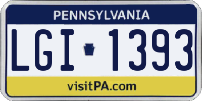 PA license plate LGI1393