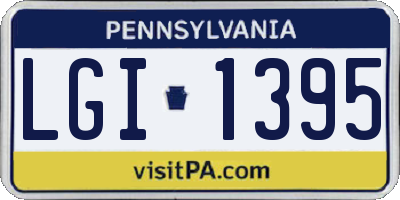 PA license plate LGI1395