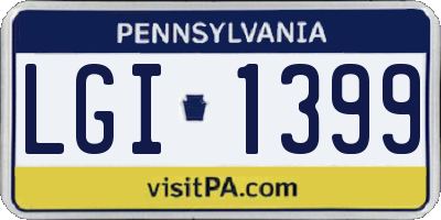 PA license plate LGI1399