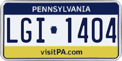 PA license plate LGI1404