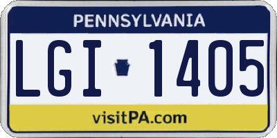 PA license plate LGI1405