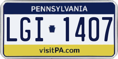 PA license plate LGI1407