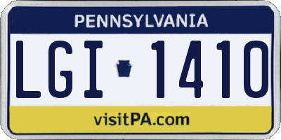 PA license plate LGI1410