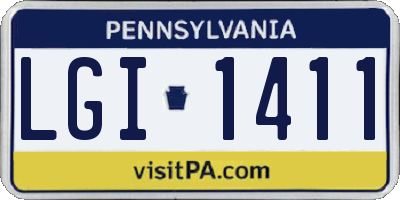 PA license plate LGI1411