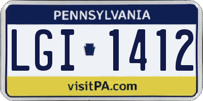 PA license plate LGI1412
