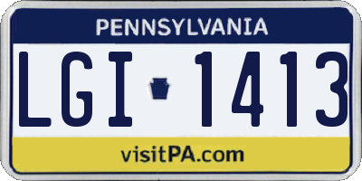 PA license plate LGI1413