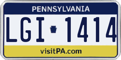 PA license plate LGI1414