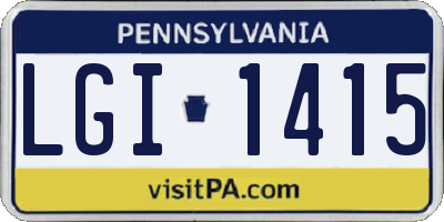 PA license plate LGI1415