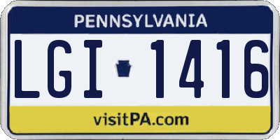 PA license plate LGI1416