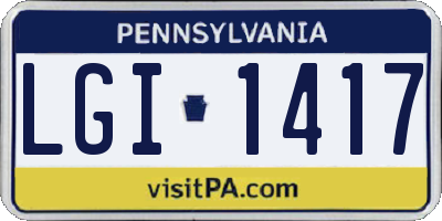 PA license plate LGI1417