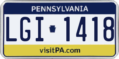 PA license plate LGI1418