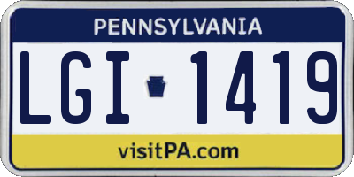 PA license plate LGI1419