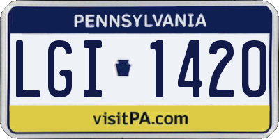 PA license plate LGI1420