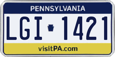 PA license plate LGI1421