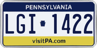 PA license plate LGI1422