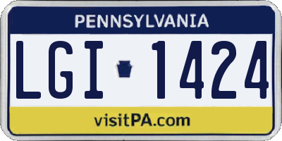 PA license plate LGI1424