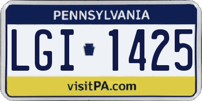 PA license plate LGI1425