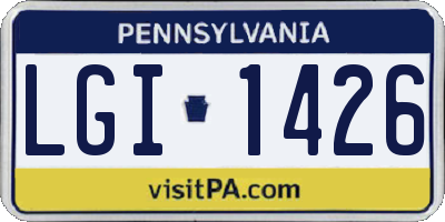 PA license plate LGI1426