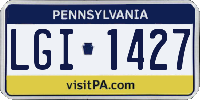 PA license plate LGI1427