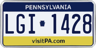 PA license plate LGI1428