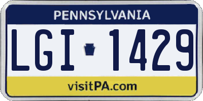 PA license plate LGI1429