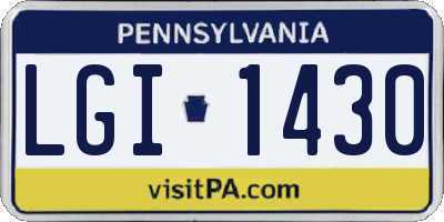 PA license plate LGI1430