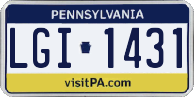PA license plate LGI1431