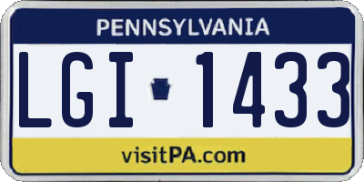 PA license plate LGI1433