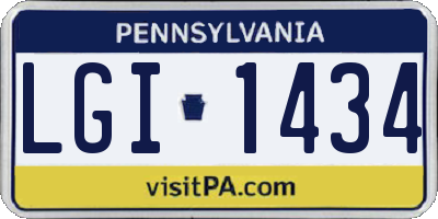 PA license plate LGI1434