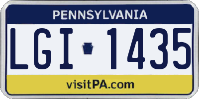 PA license plate LGI1435