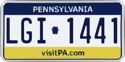 PA license plate LGI1441