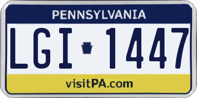 PA license plate LGI1447