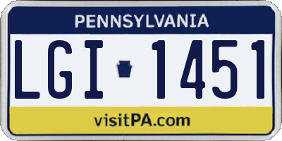 PA license plate LGI1451