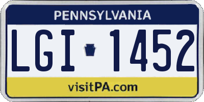 PA license plate LGI1452