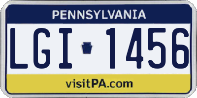 PA license plate LGI1456