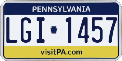 PA license plate LGI1457