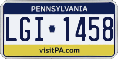 PA license plate LGI1458