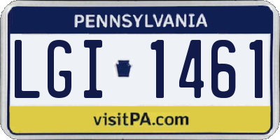 PA license plate LGI1461